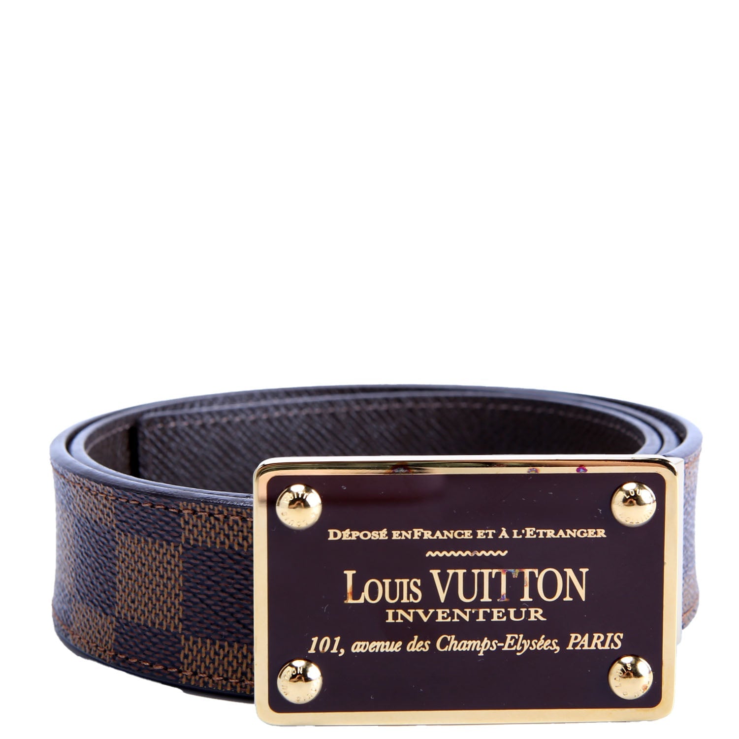 Inventeur Buckle Damier Ebene Belt Size 85/34
