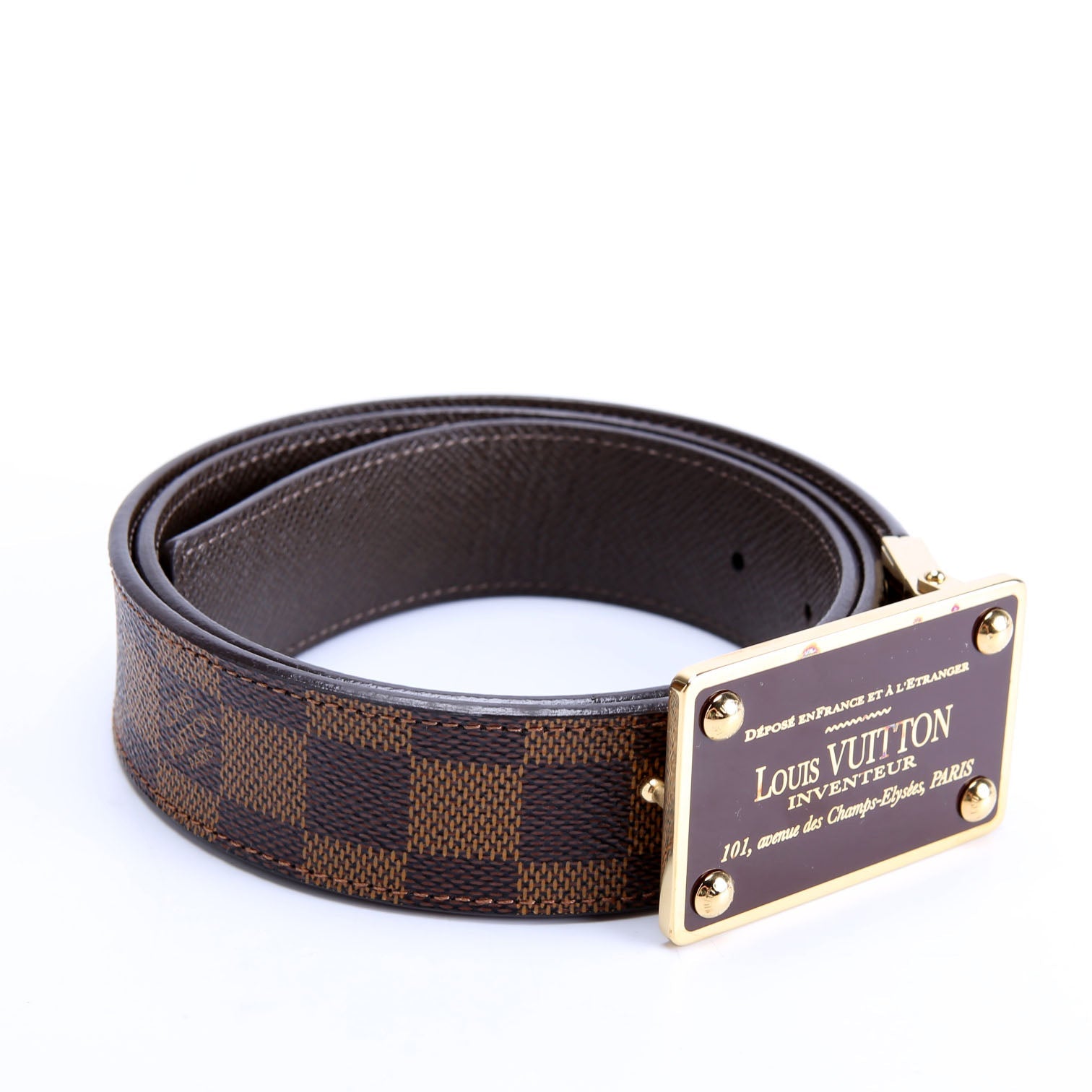 Inventeur Buckle Damier Ebene Belt Size 85/34