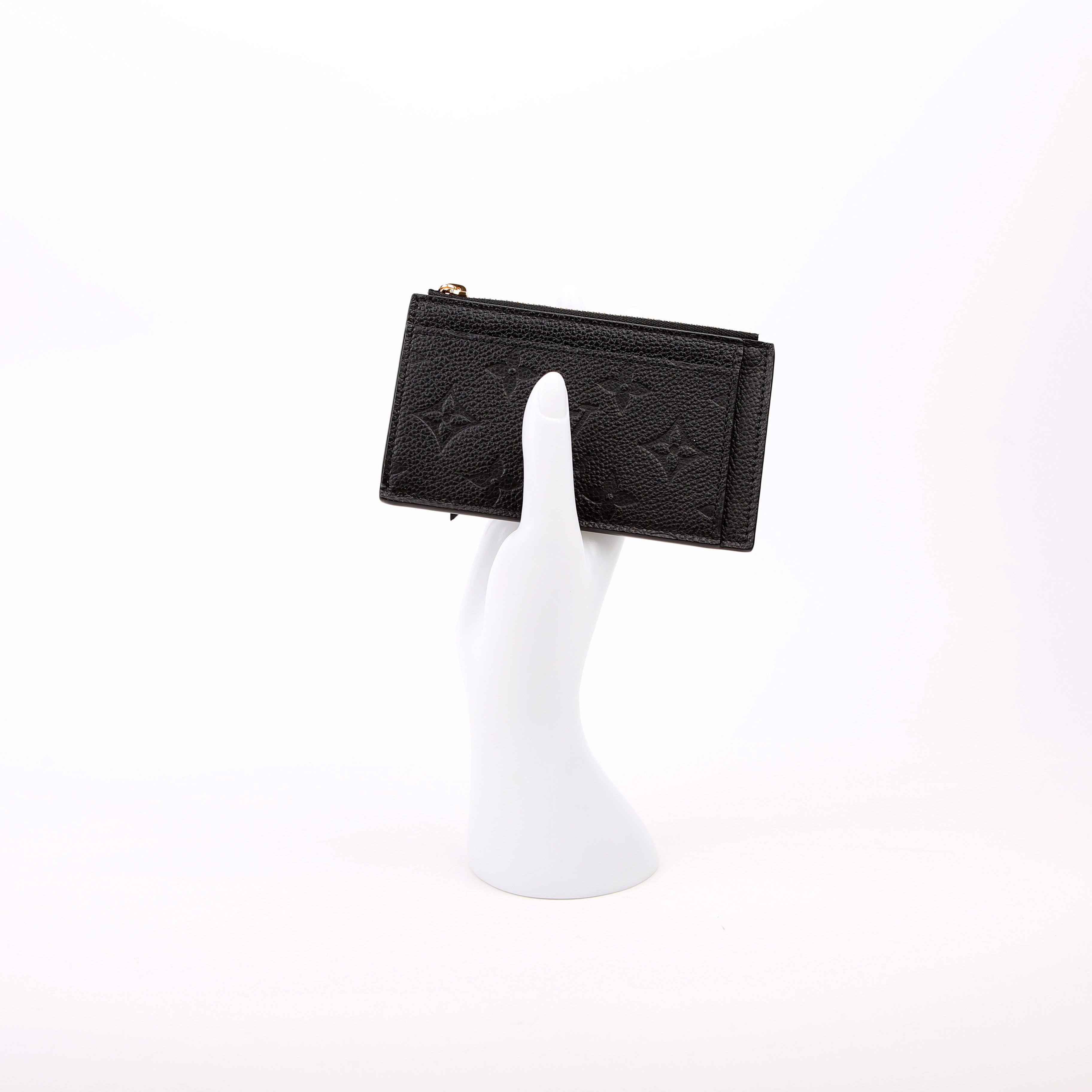 Porte Cartes Zip Empreinte Black