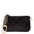 447964 GG Leather Key Pouch Black