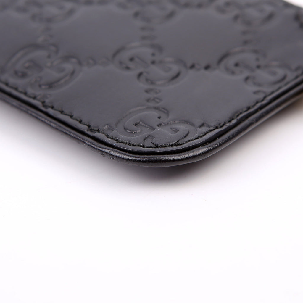 447964 GG Leather Key Pouch Black