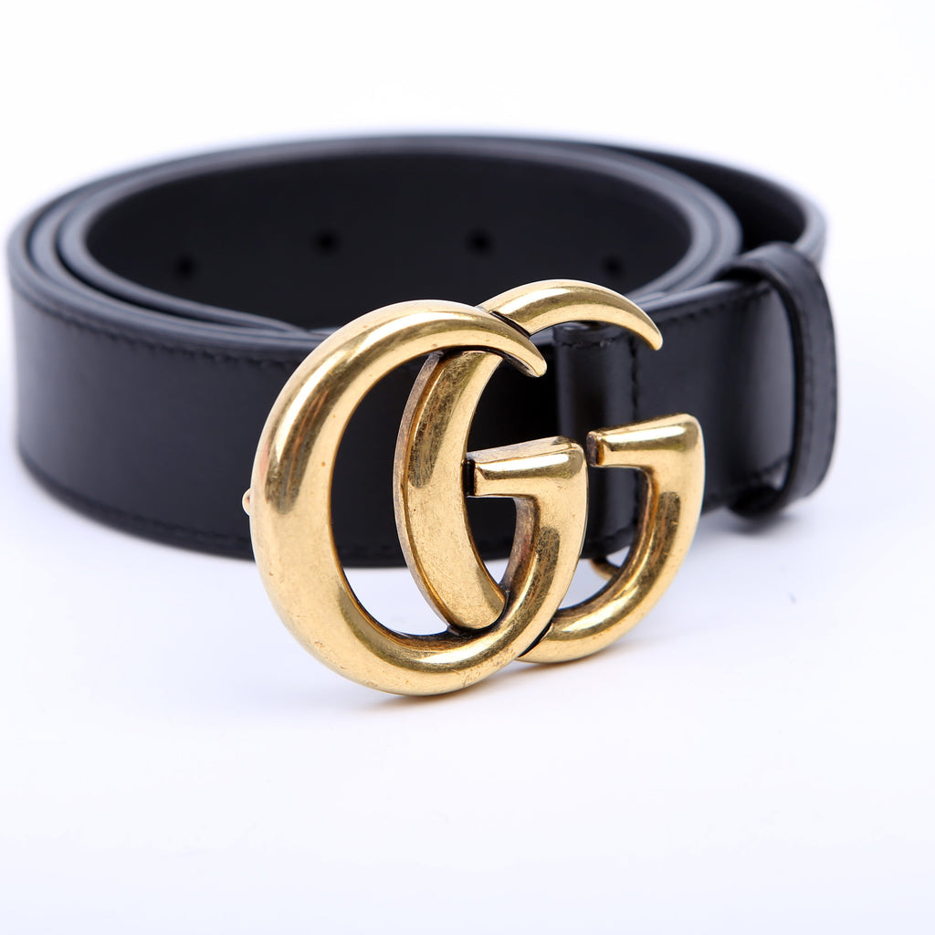 Gucci 414516 GG Marmont Belt Size 80/32 Black