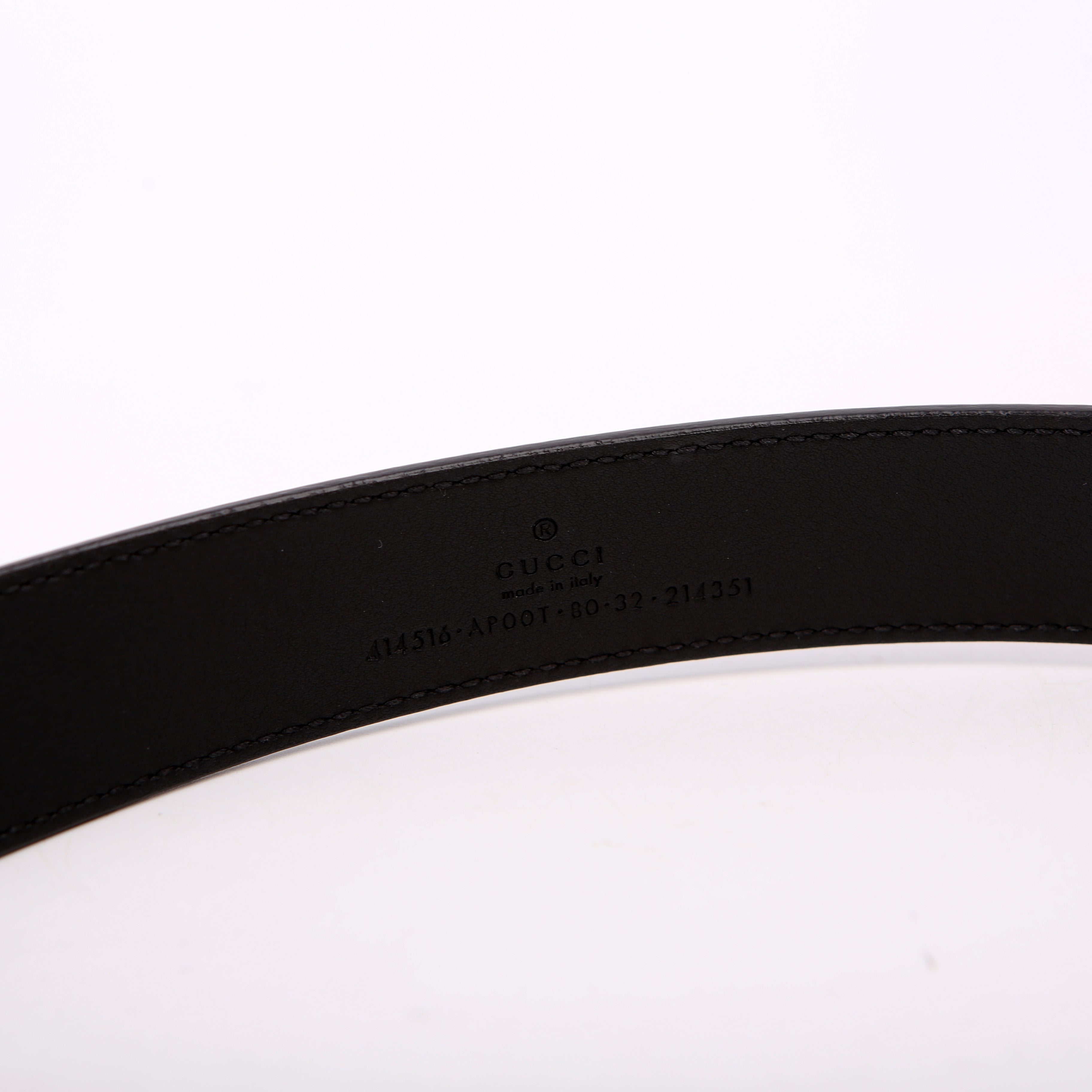 Gucci 414516 GG Marmont Belt Size 80/32 Black