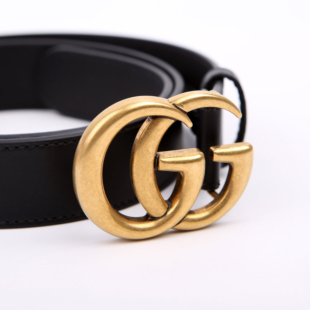 414516 GG Marmont Belt Size 80/32 Black
