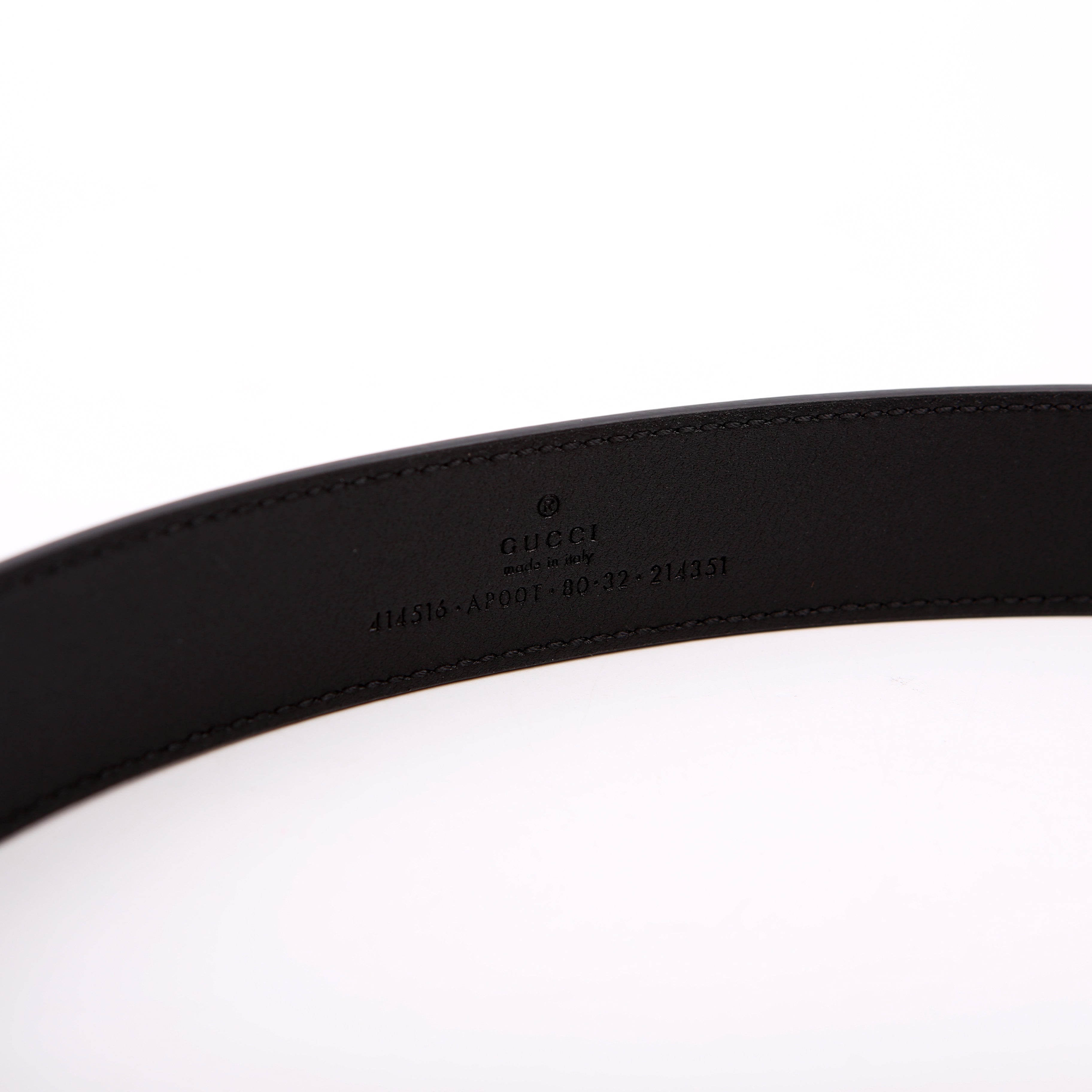 414516 GG Marmont Belt Size 80/32 Black