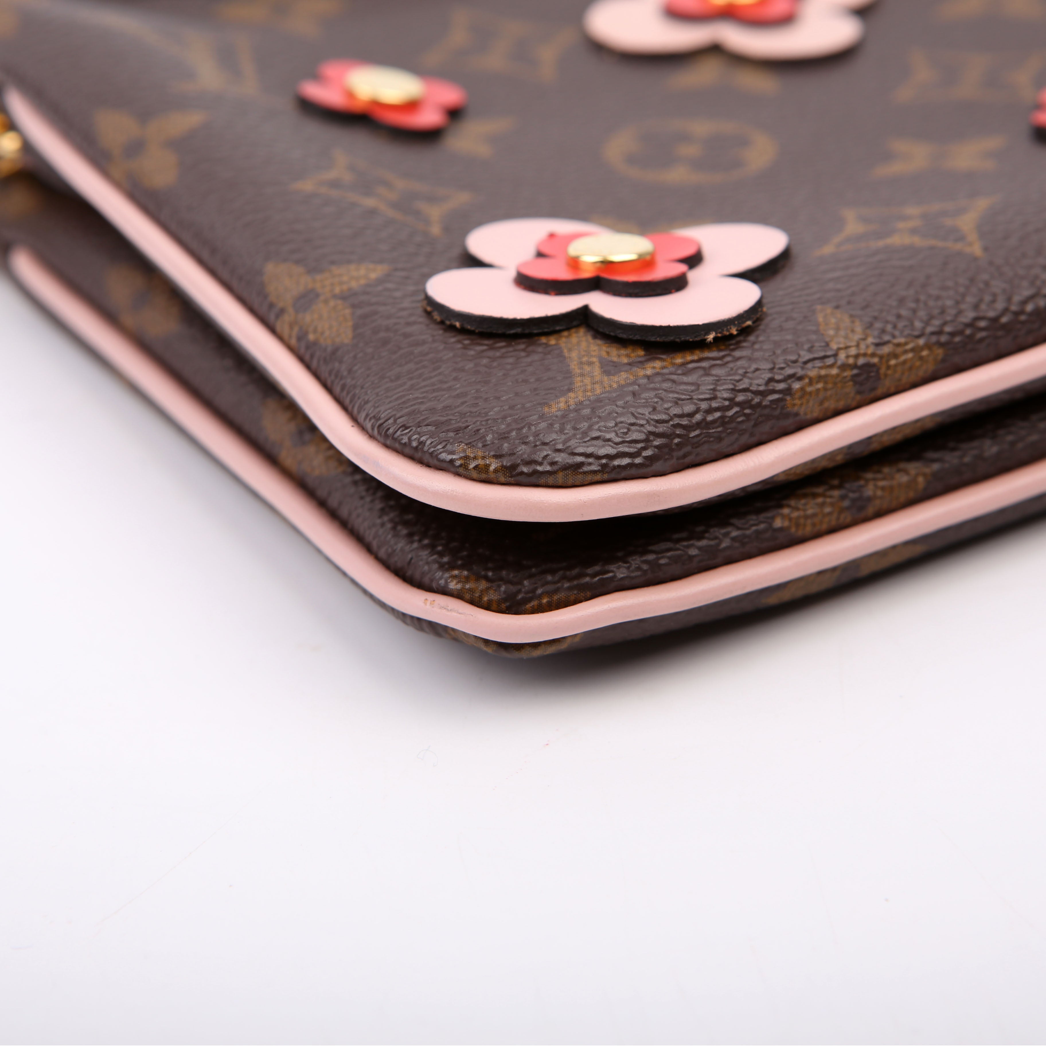 Double Zip Pochette Blooming Flowers