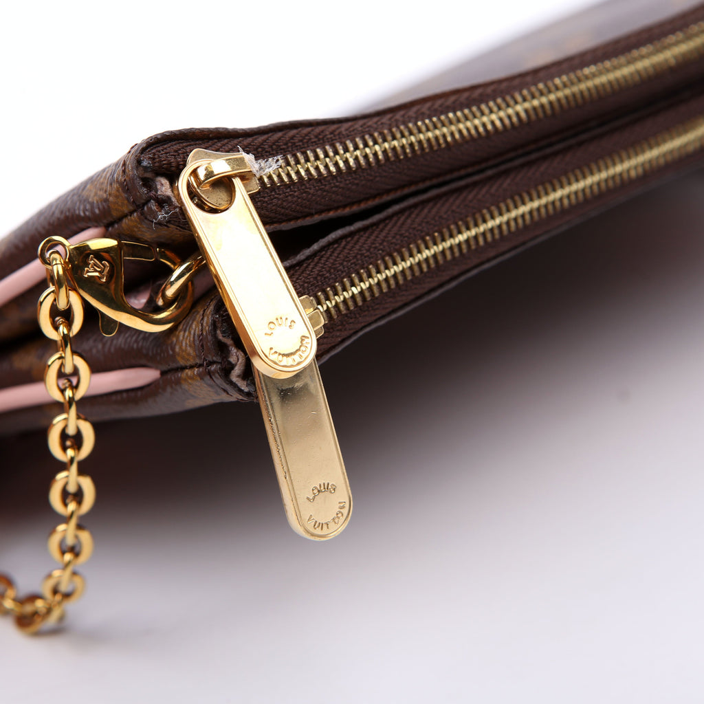 Double Zip Pochette Blooming Flowers