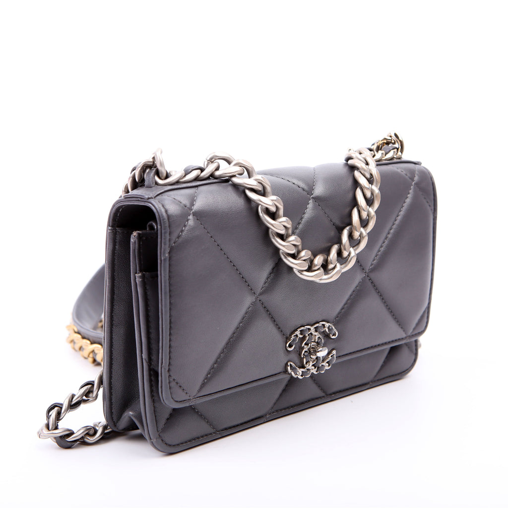 Chanel 19 WOC Quilted Lambskin Grey