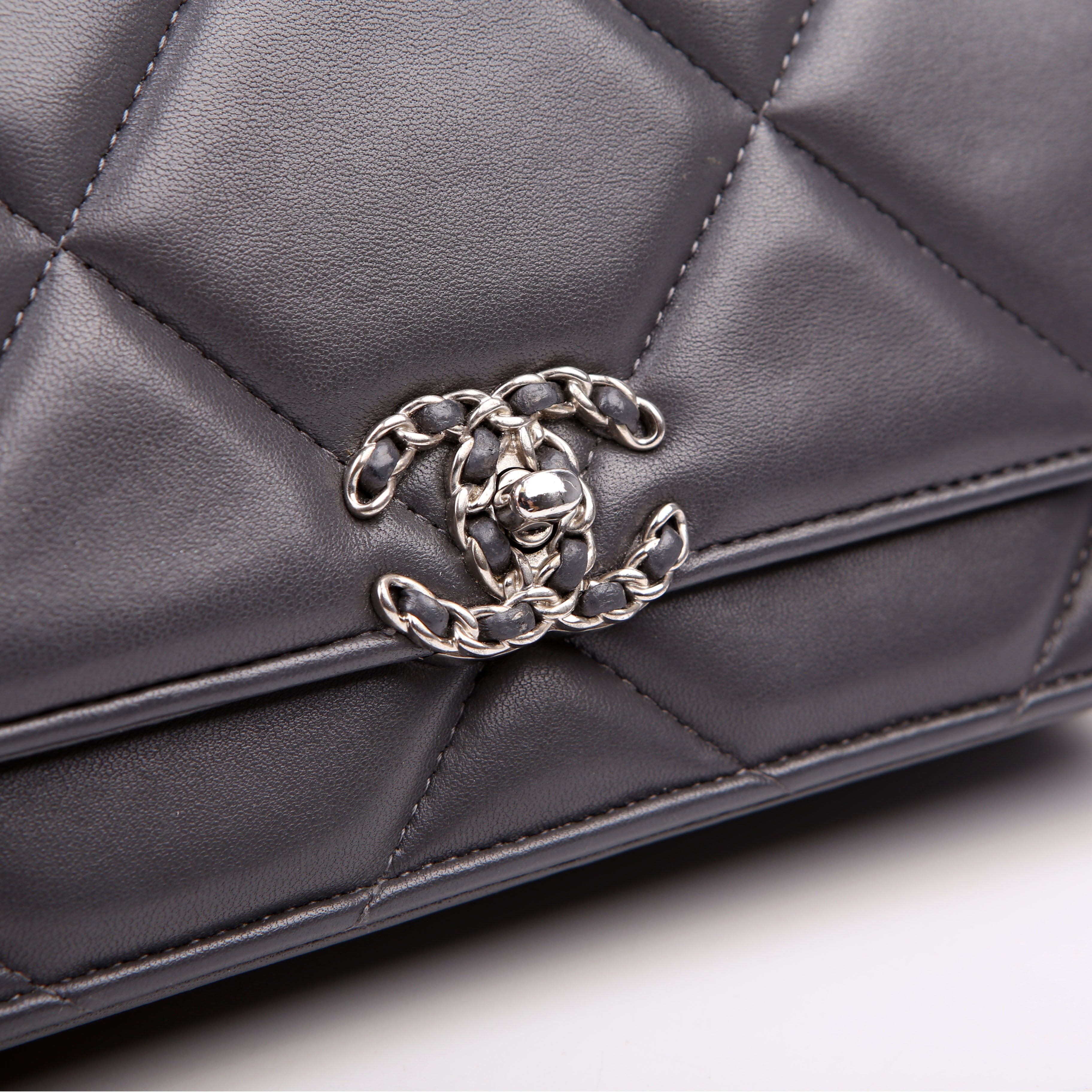 Chanel 19 WOC Quilted Lambskin Grey