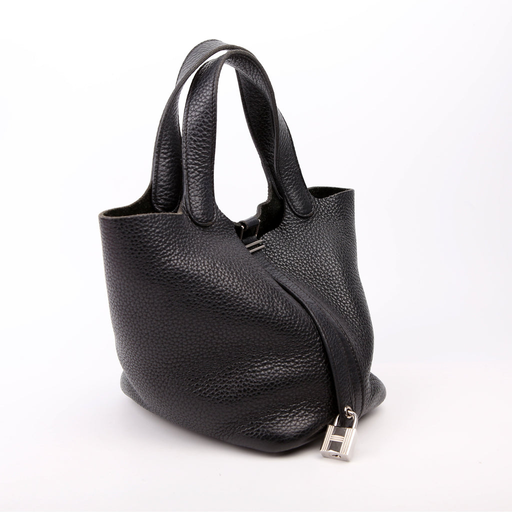 Picotin Lock PM Taurillon Clemence Black