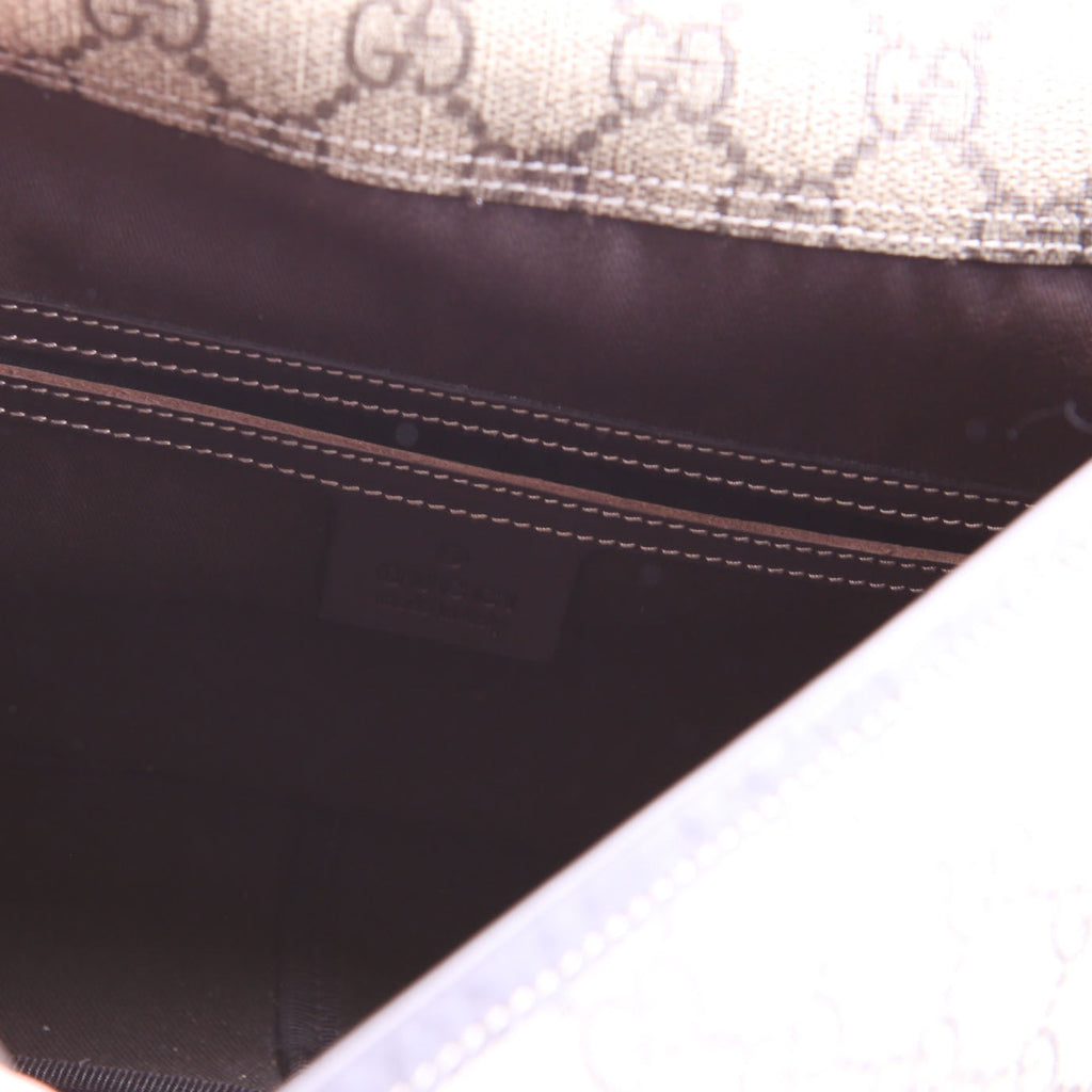 211130 GG Web Flap Messenger Medium Brown/Beige