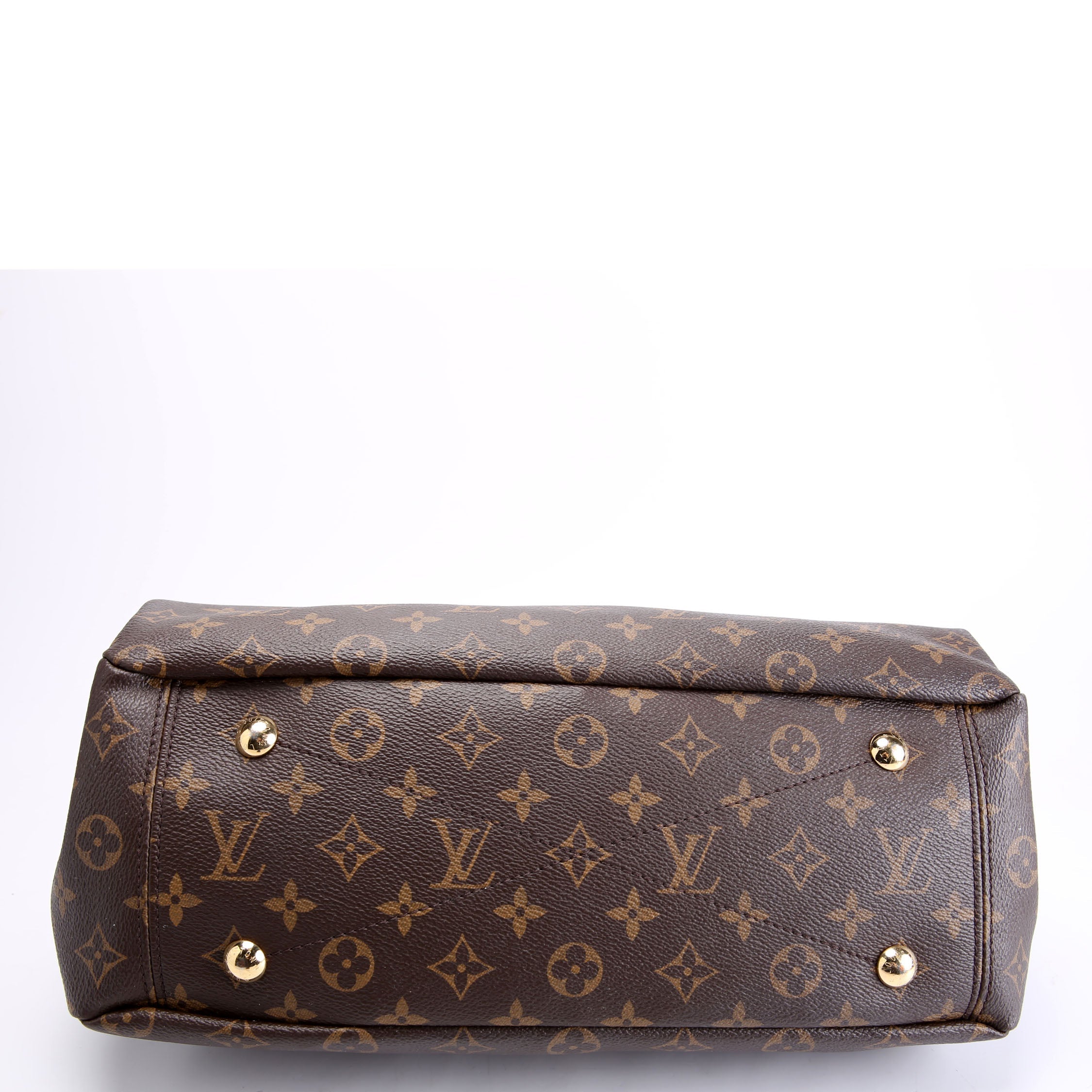 Pallas Tote Monogram Canvas Side Brown/Red