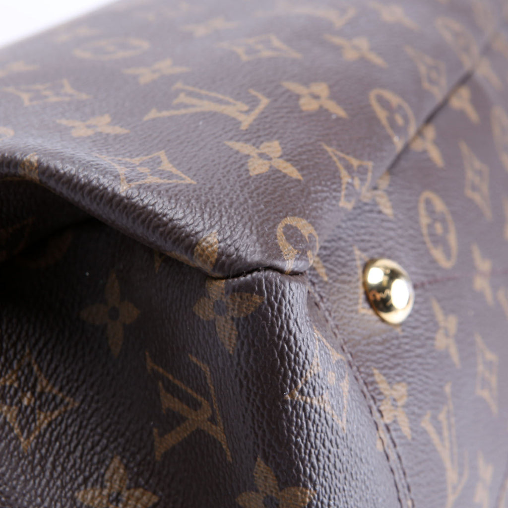 Pallas Tote Monogram Canvas Side Brown/Red