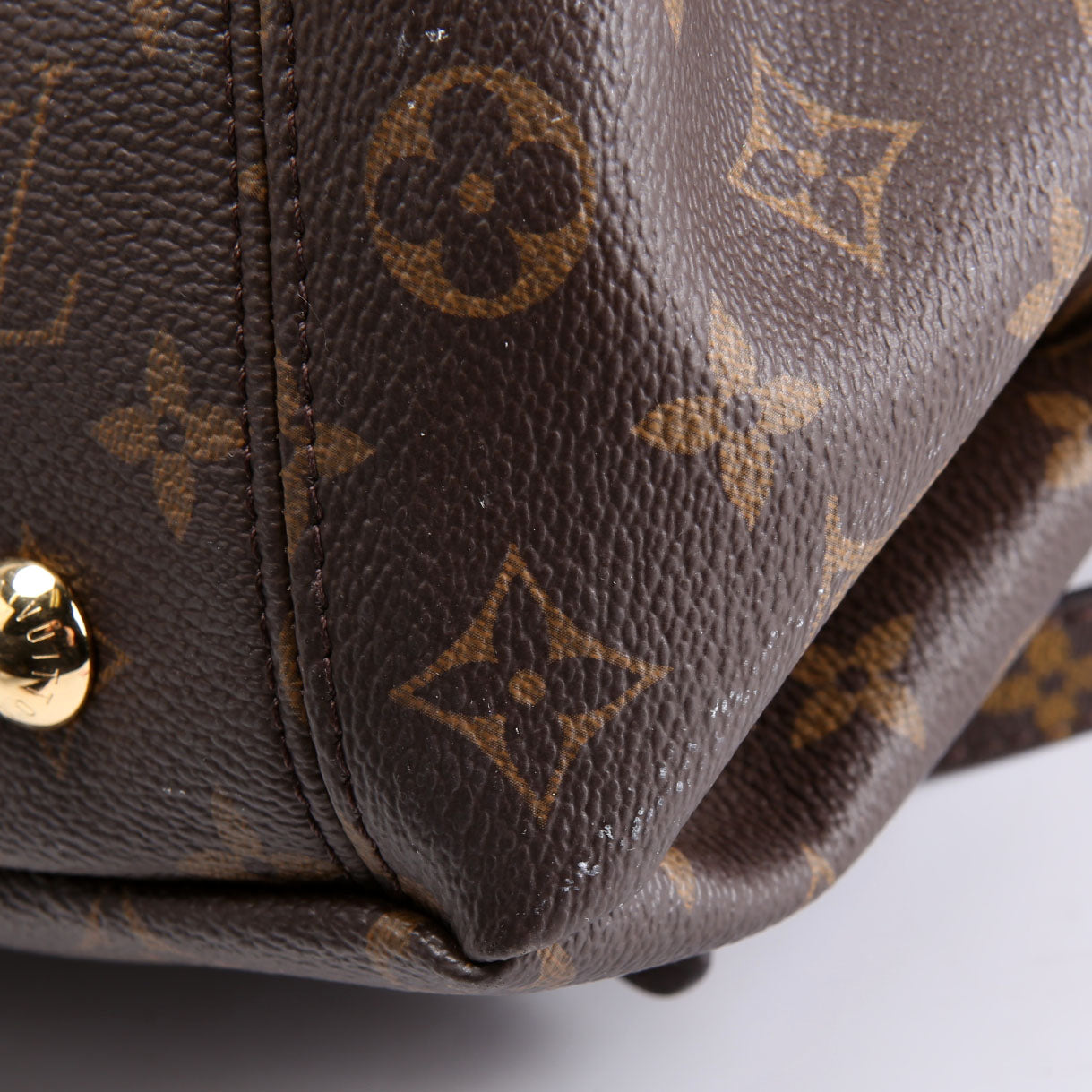 Pallas Tote Monogram Canvas Side Brown/Red