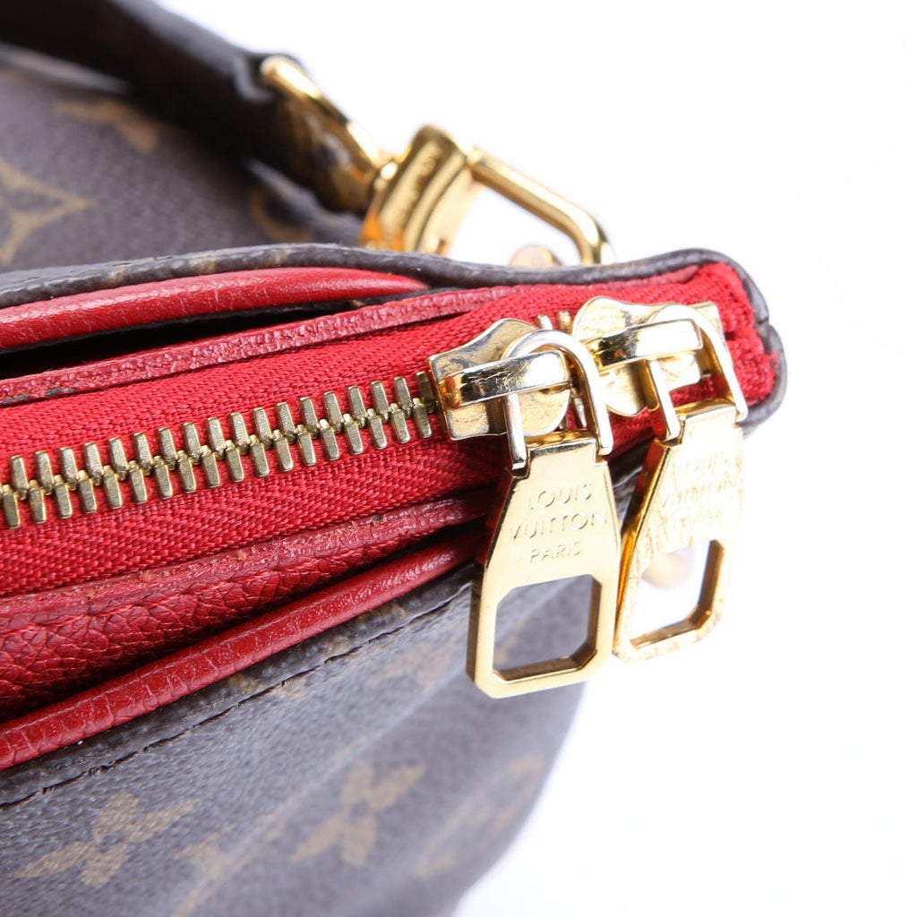 Pallas Tote Monogram Canvas Side Brown/Red