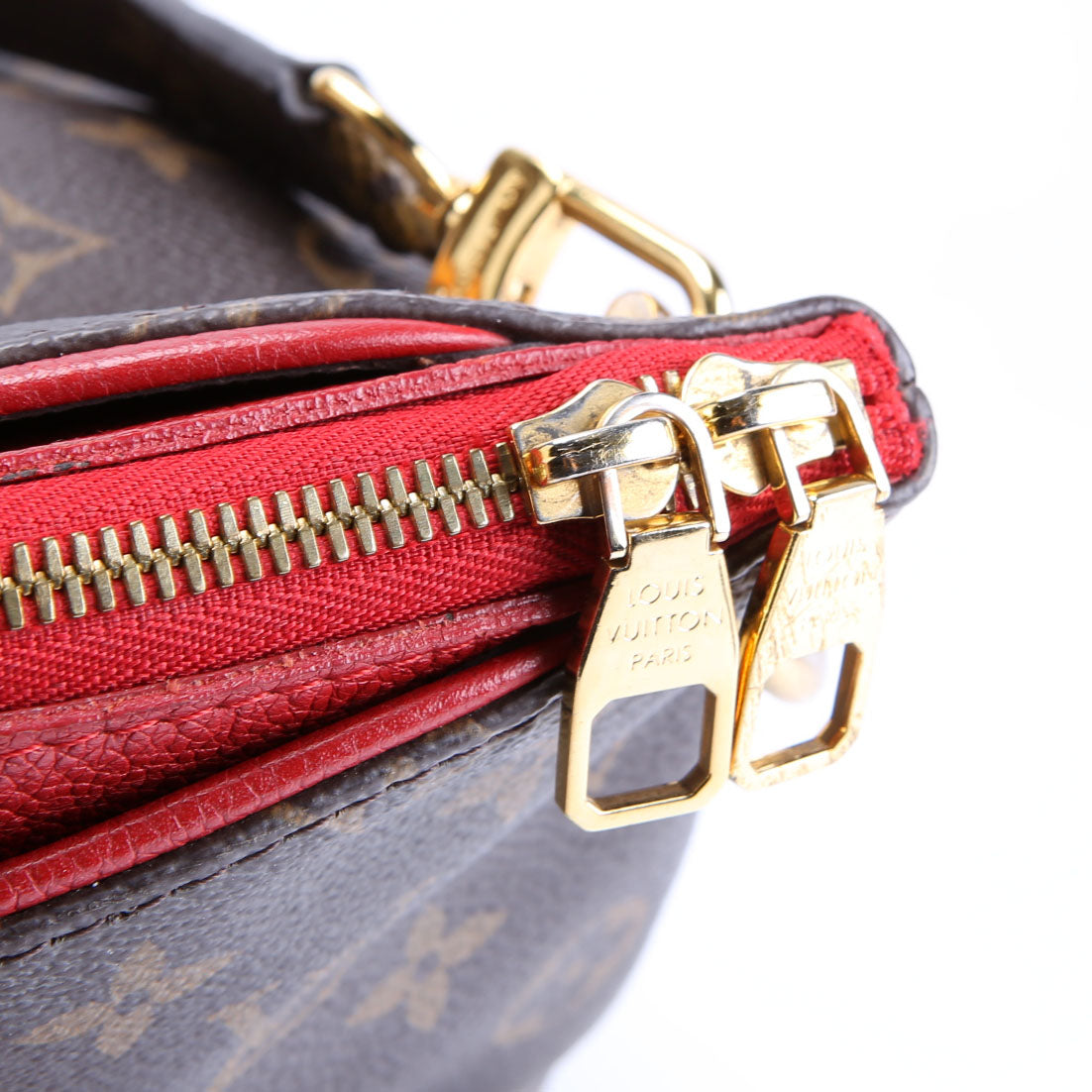 Pallas Tote Monogram Canvas Side Brown/Red