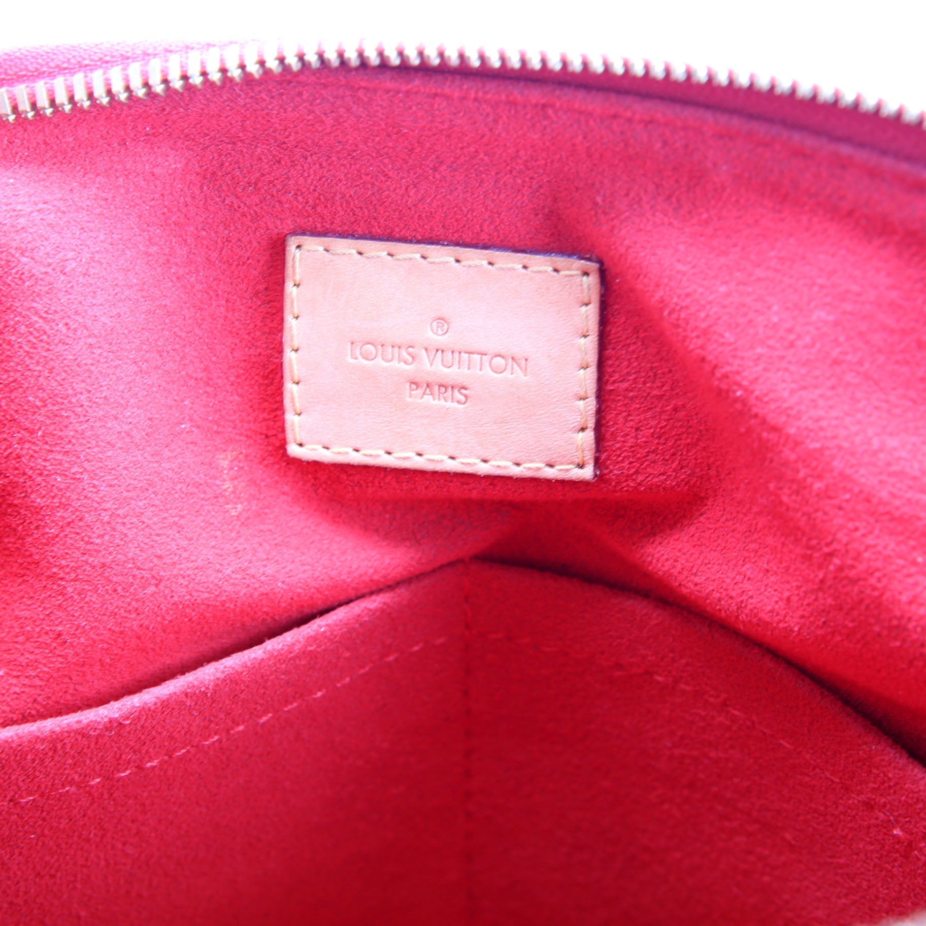 Pallas Tote Monogram Canvas Side Brown/Red