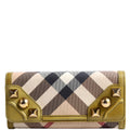 Nova Check Mega Stud Continental Wallet Green/Tan