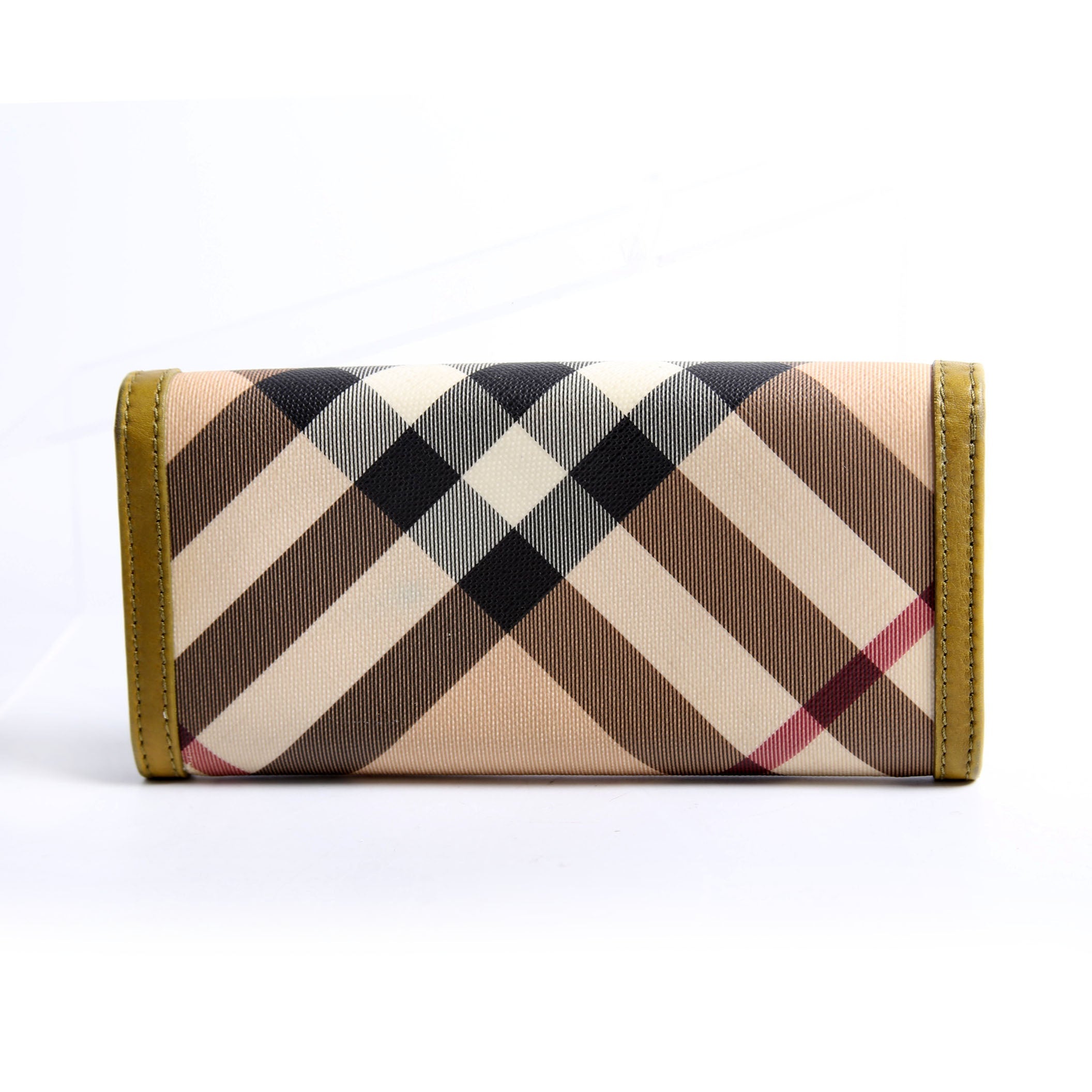 Nova Check Mega Stud Continental Wallet Green/Tan