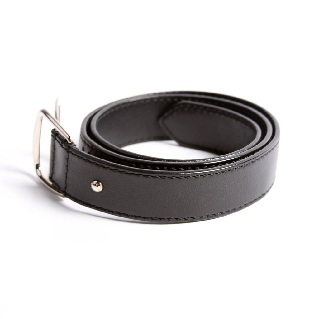 Perforated Logo Double Buckle Belt Size 85/34 Black