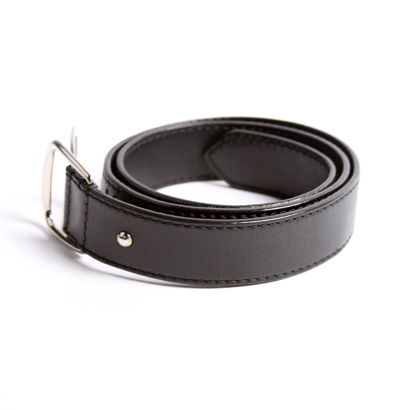 Perforated Logo Double Buckle Belt Size 85/34 Black