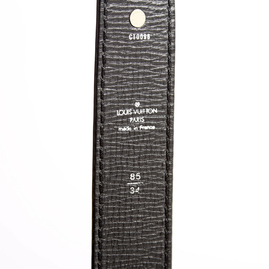 Perforated Logo Double Buckle Belt Size 85/34 Black