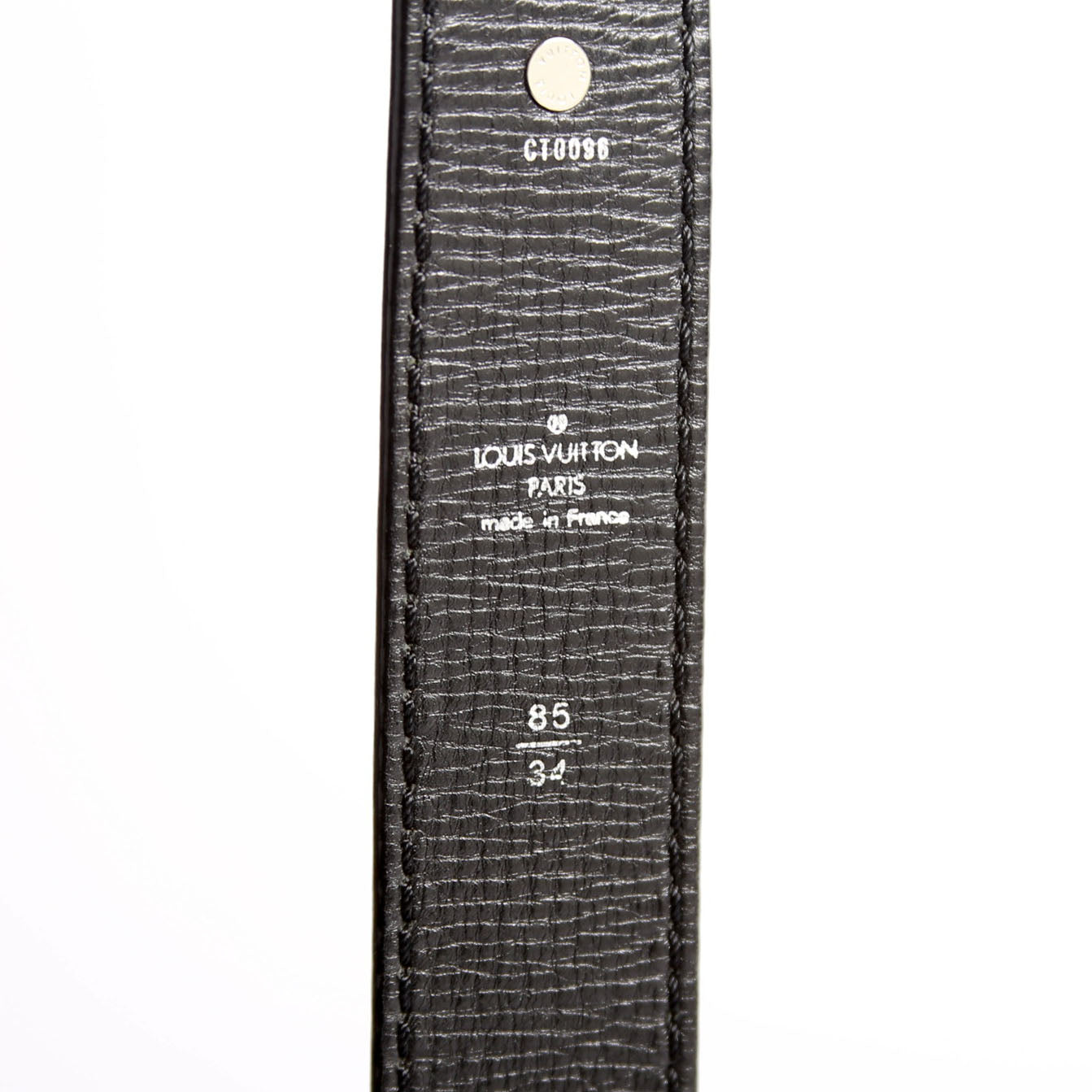 Perforated Logo Double Buckle Belt Size 85/34 Black