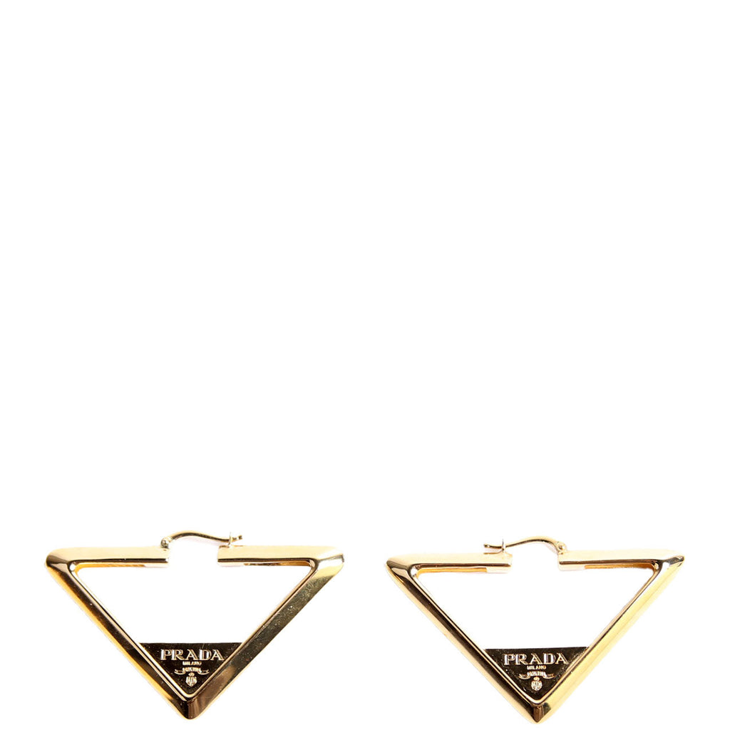 Logo Triangle Hoop Earrings Gold