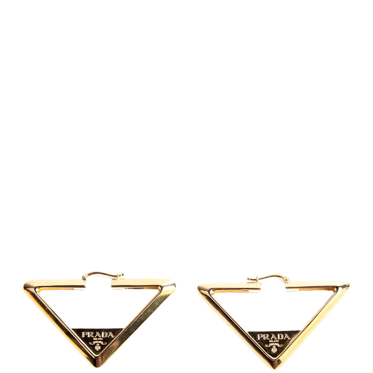 Logo Triangle Hoop Earrings Gold