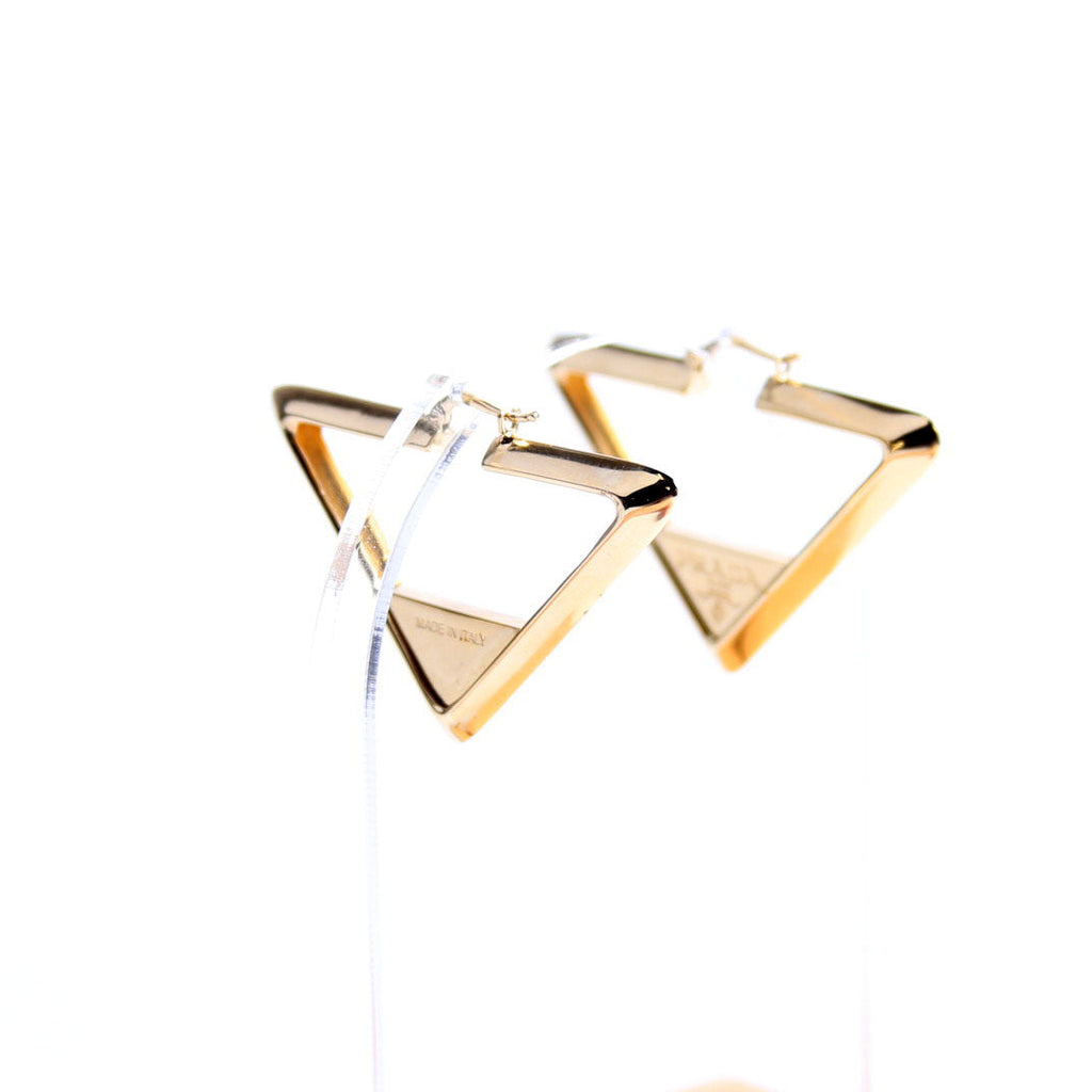 Logo Triangle Hoop Earrings Gold