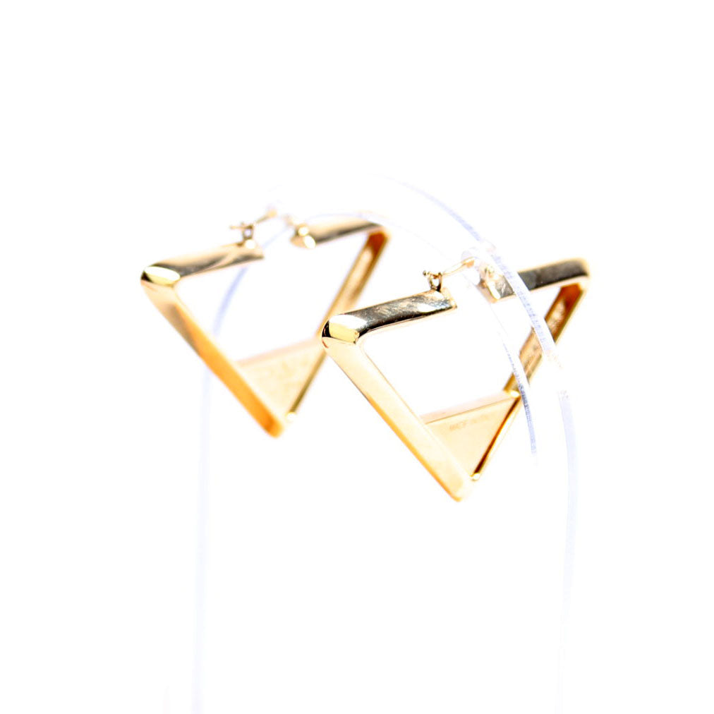 Logo Triangle Hoop Earrings Gold