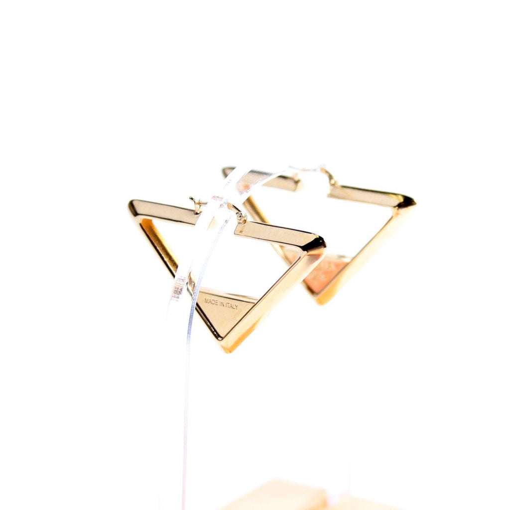Logo Triangle Hoop Earrings Gold
