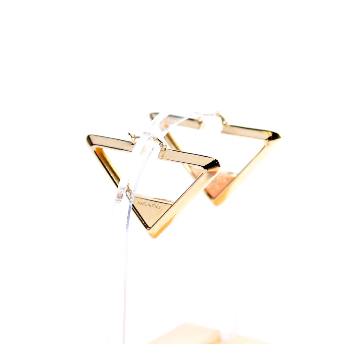 Logo Triangle Hoop Earrings Gold
