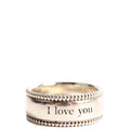 I Love You Wide Milgrain Ring 925 Size 7