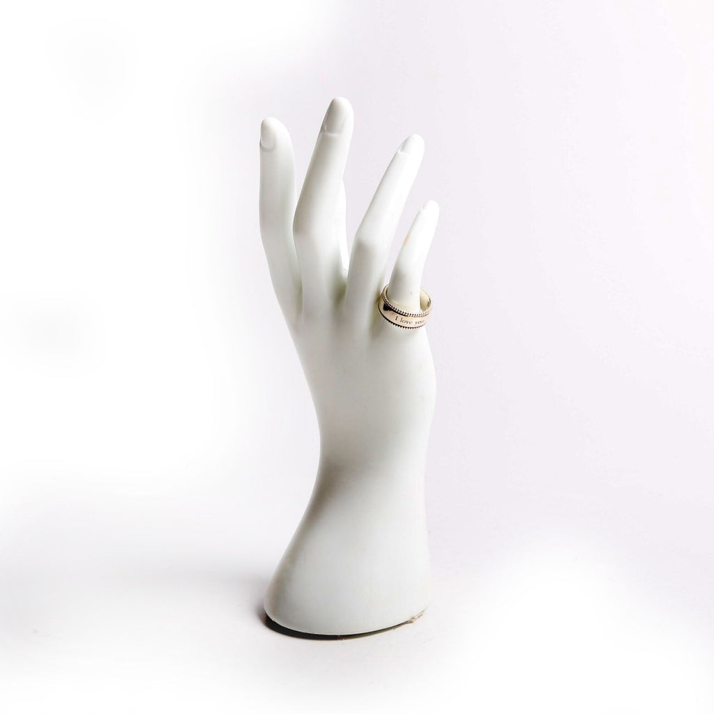 I Love You Wide Milgrain Ring 925 Size 7
