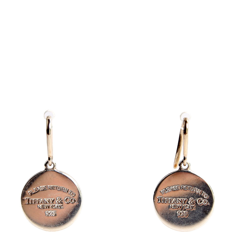 Please Return Round Drop Earrings Silver
