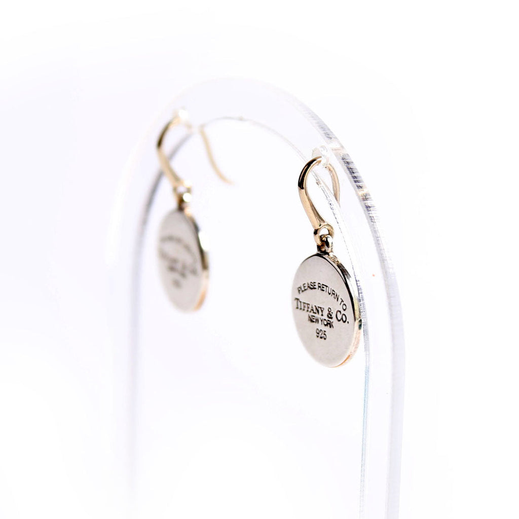 Please Return Round Drop Earrings Silver