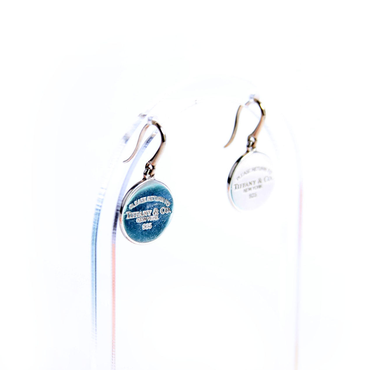 Please Return Round Drop Earrings Silver
