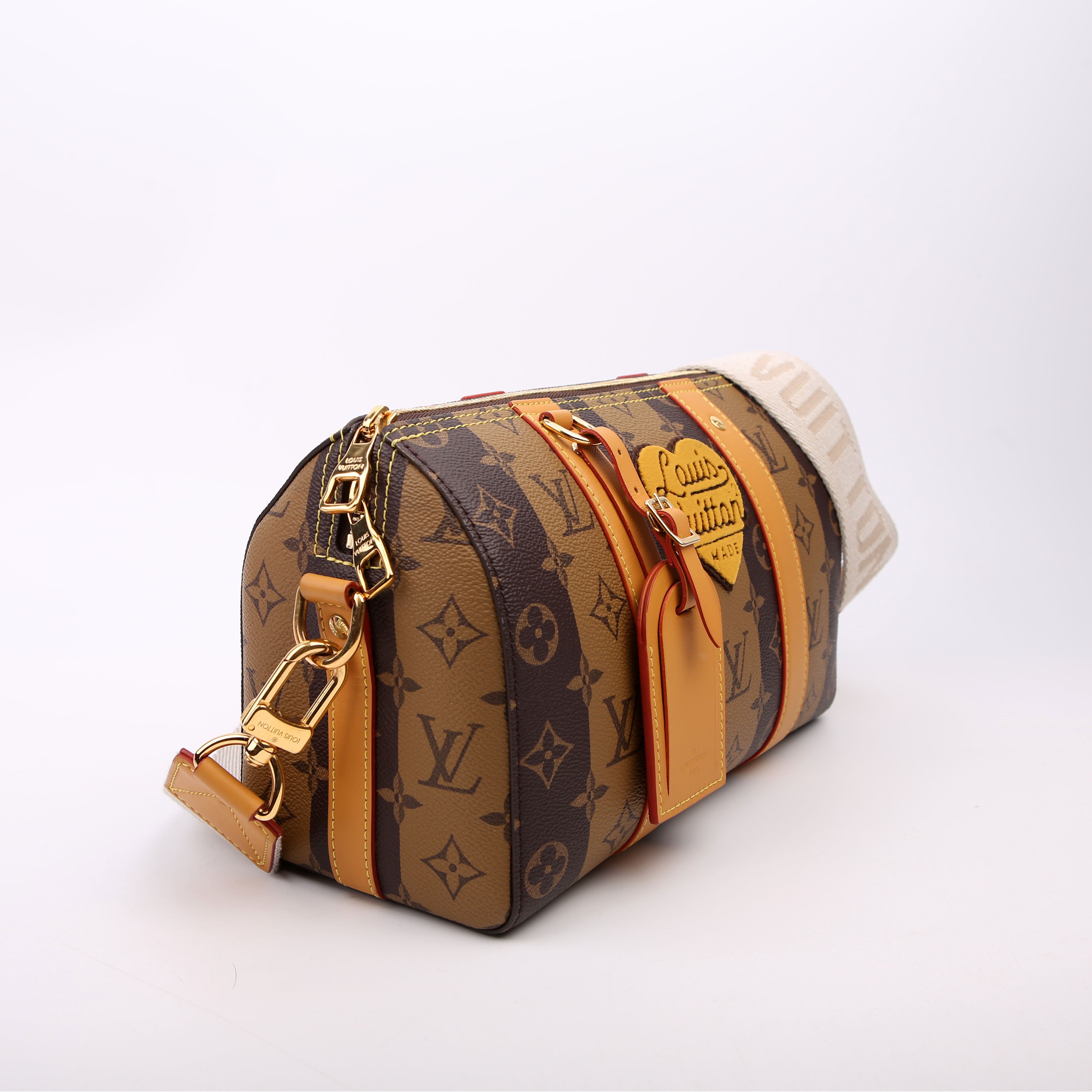 X Nigo Stripes City Reverse Monogram Keepall Bandouliere