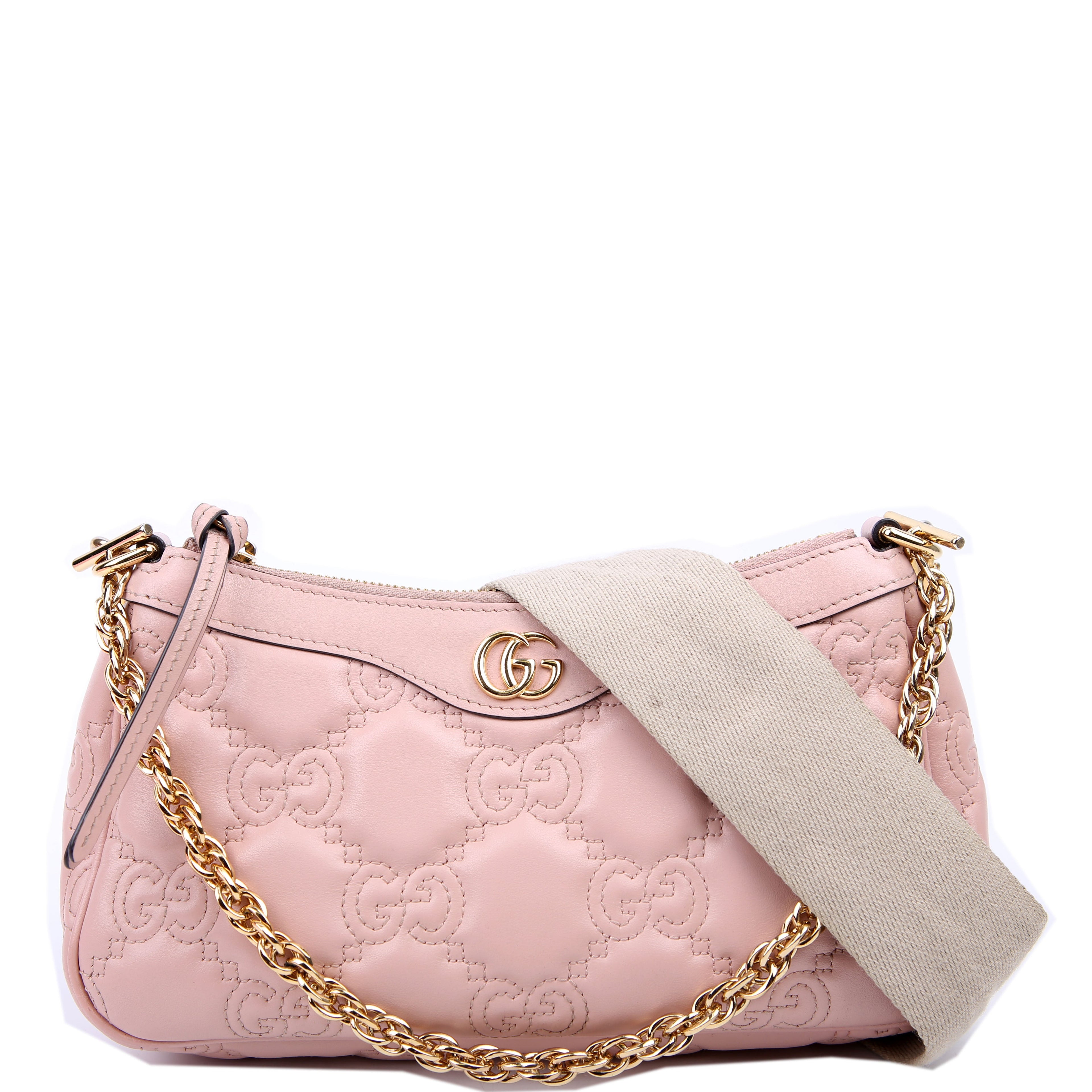Gucci 735049 GG Leather Shoulder Bag Pink