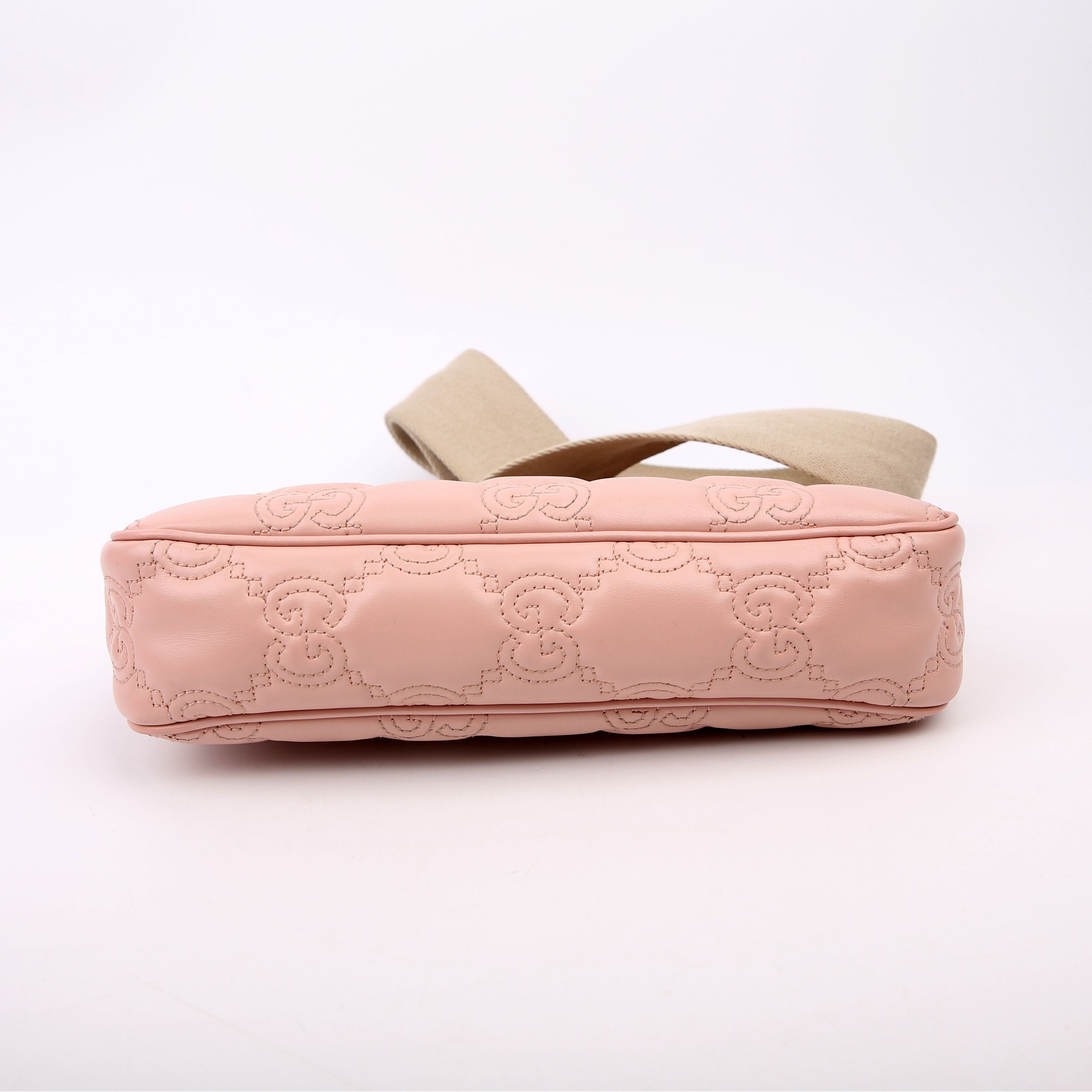 Gucci 735049 GG Leather Shoulder Bag Pink