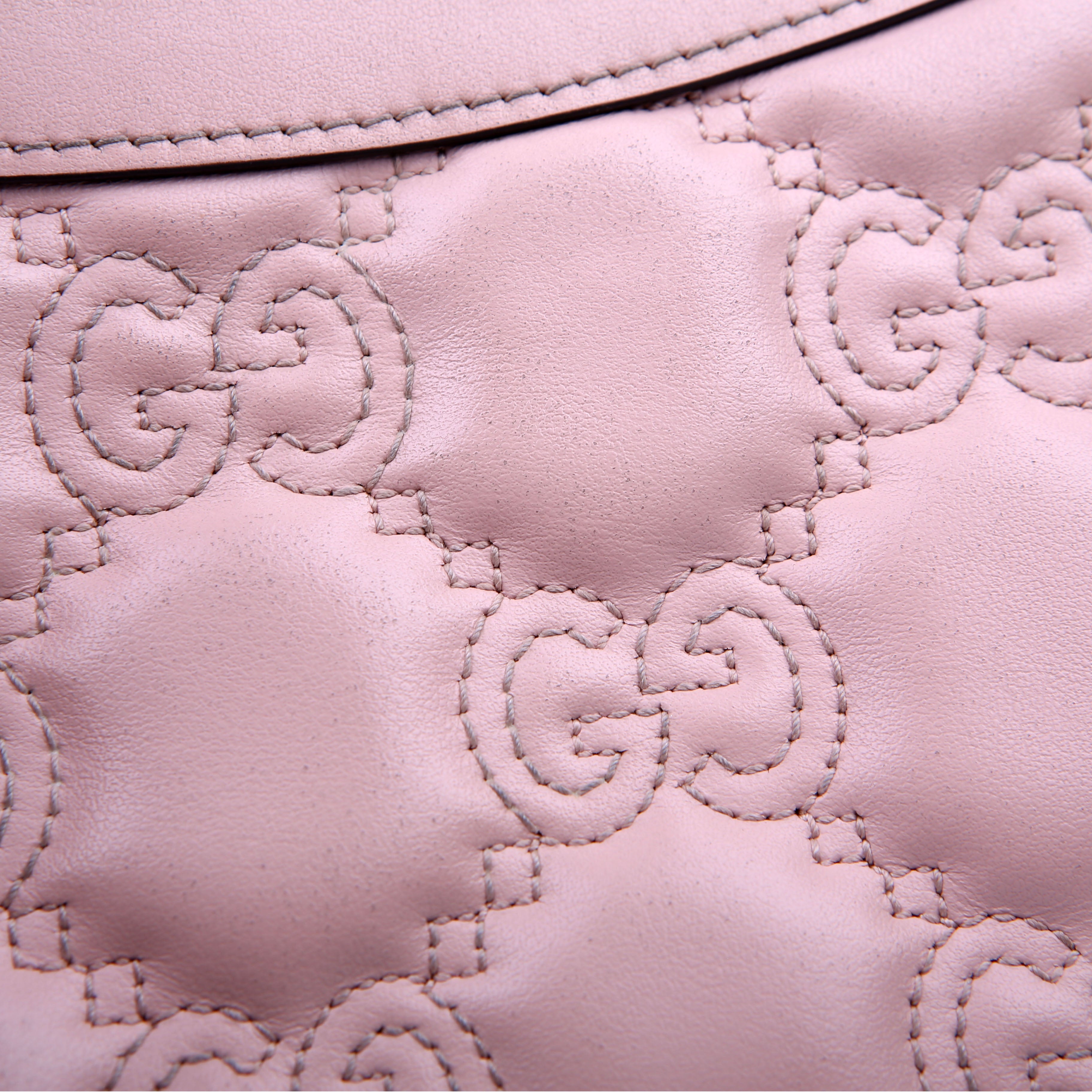 Gucci 735049 GG Leather Shoulder Bag Pink