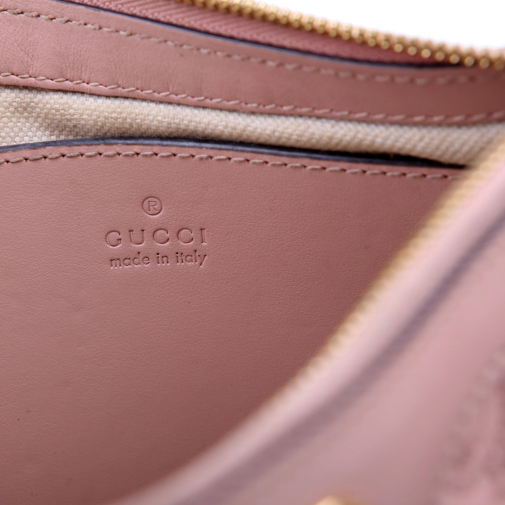 Gucci 735049 GG Leather Shoulder Bag Pink