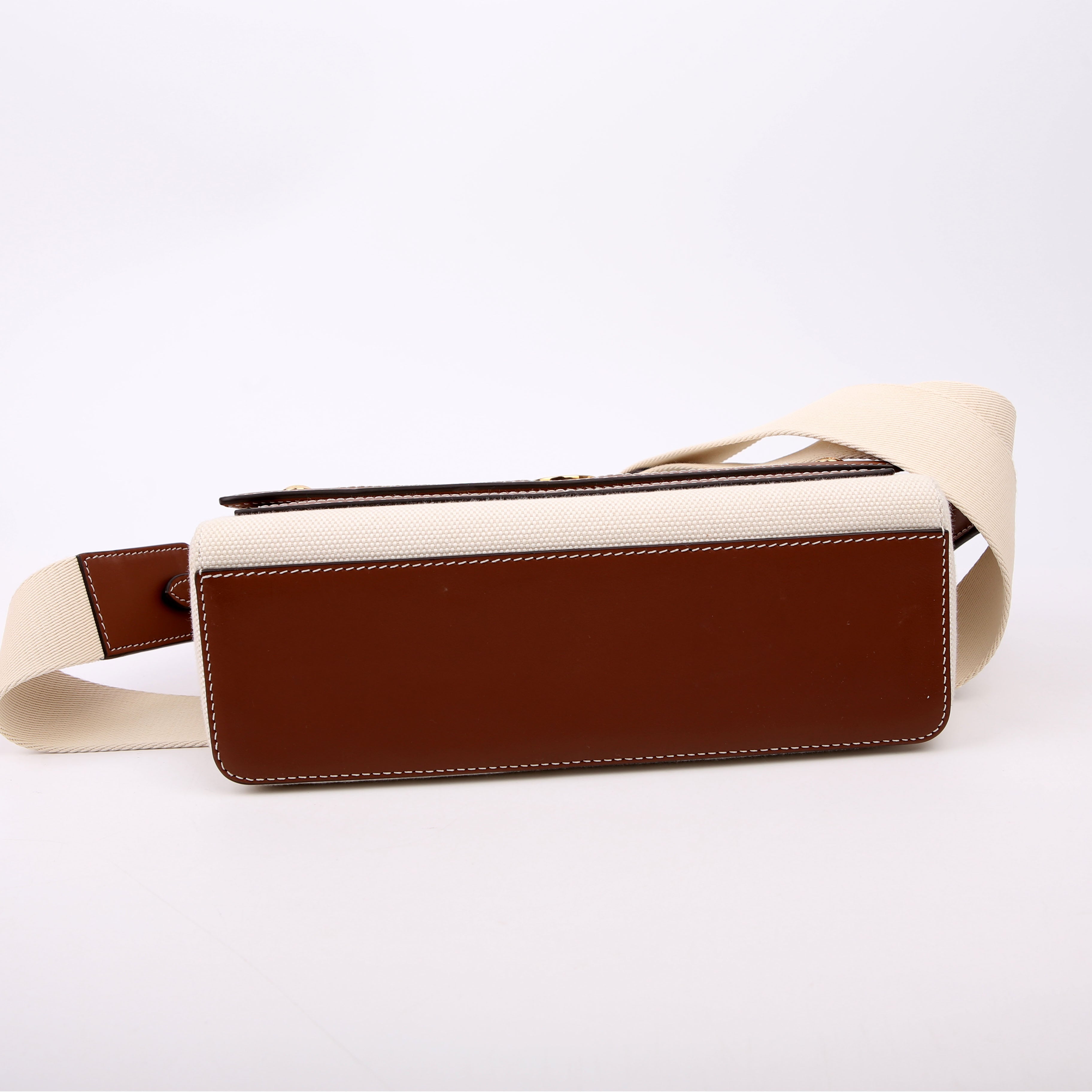 Horseferry Canvas Note Medium Crossbody White/Brown