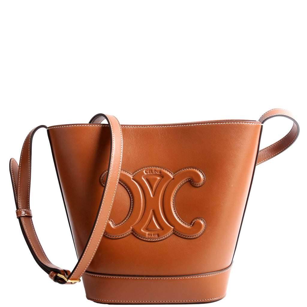 Cuir Triomphe Small Bucket Bag Cognac