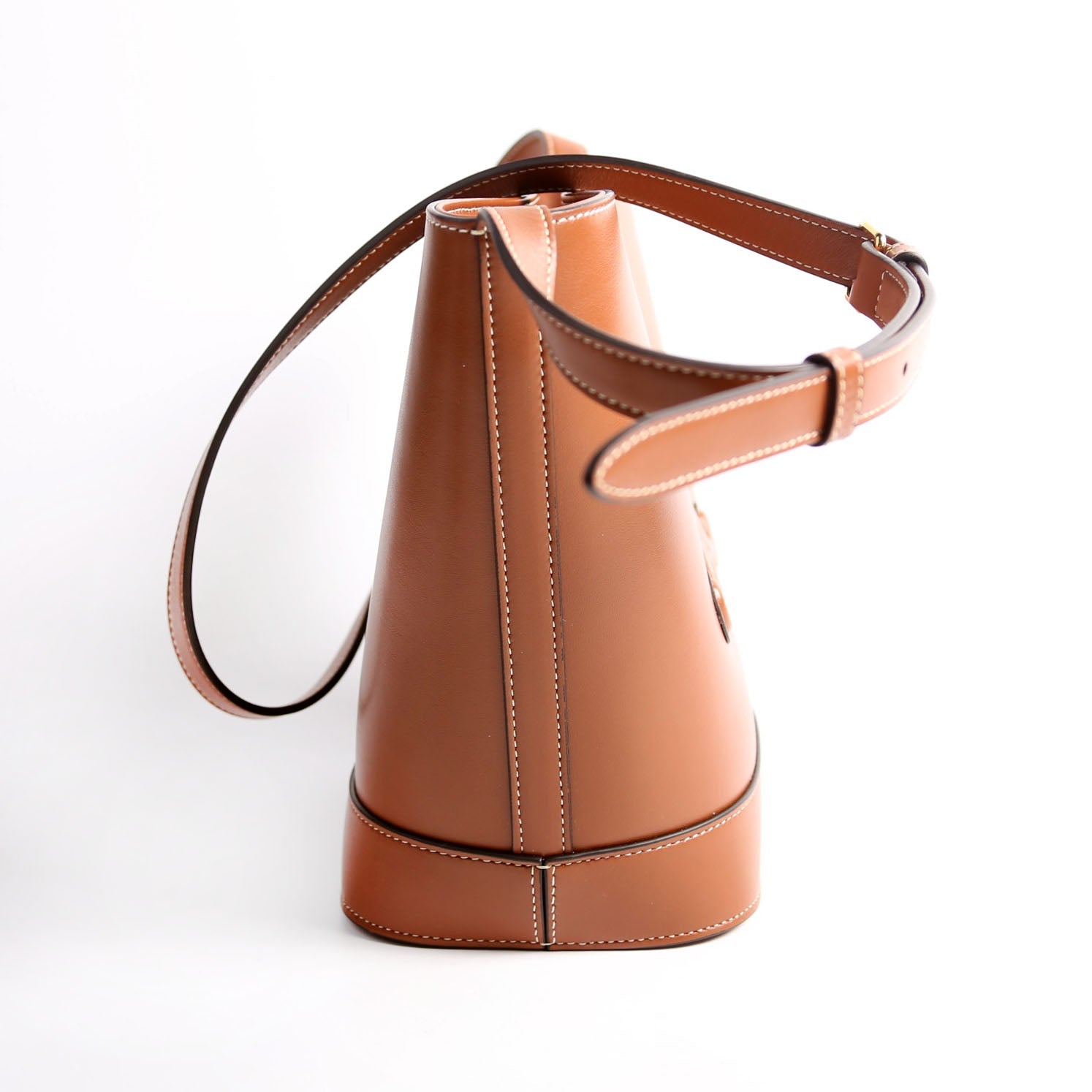Cuir Triomphe Small Bucket Bag Cognac