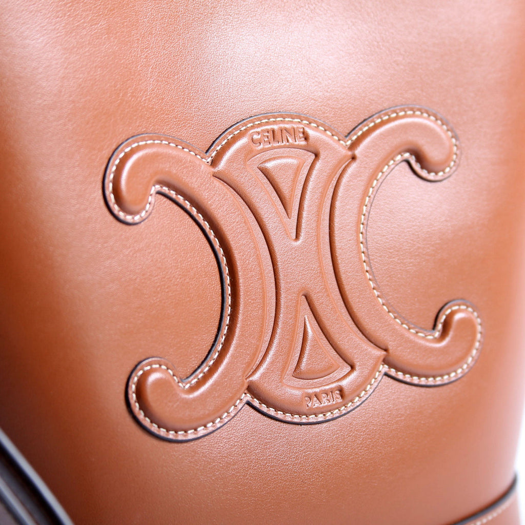 Cuir Triomphe Small Bucket Bag Cognac