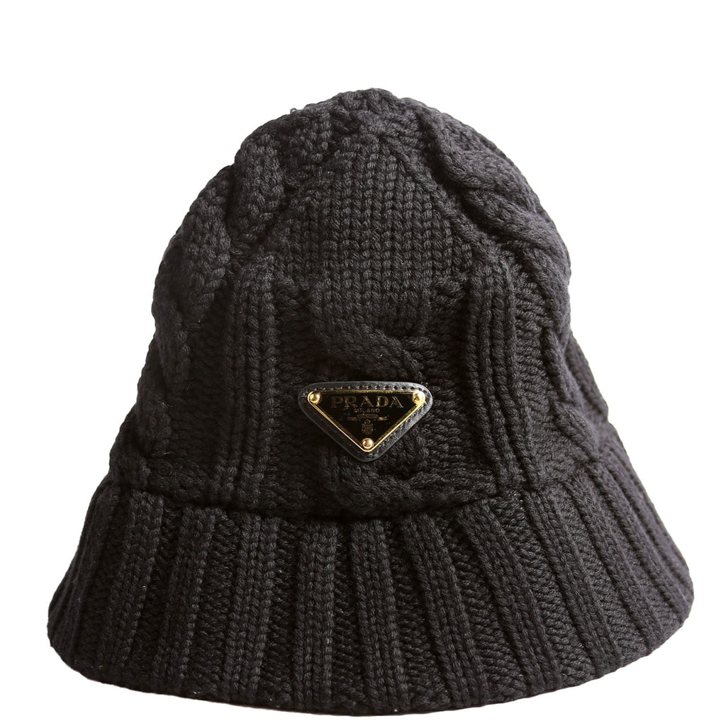 Prada 1HC338 Wool Cable Knit Triangle Logo Size Small