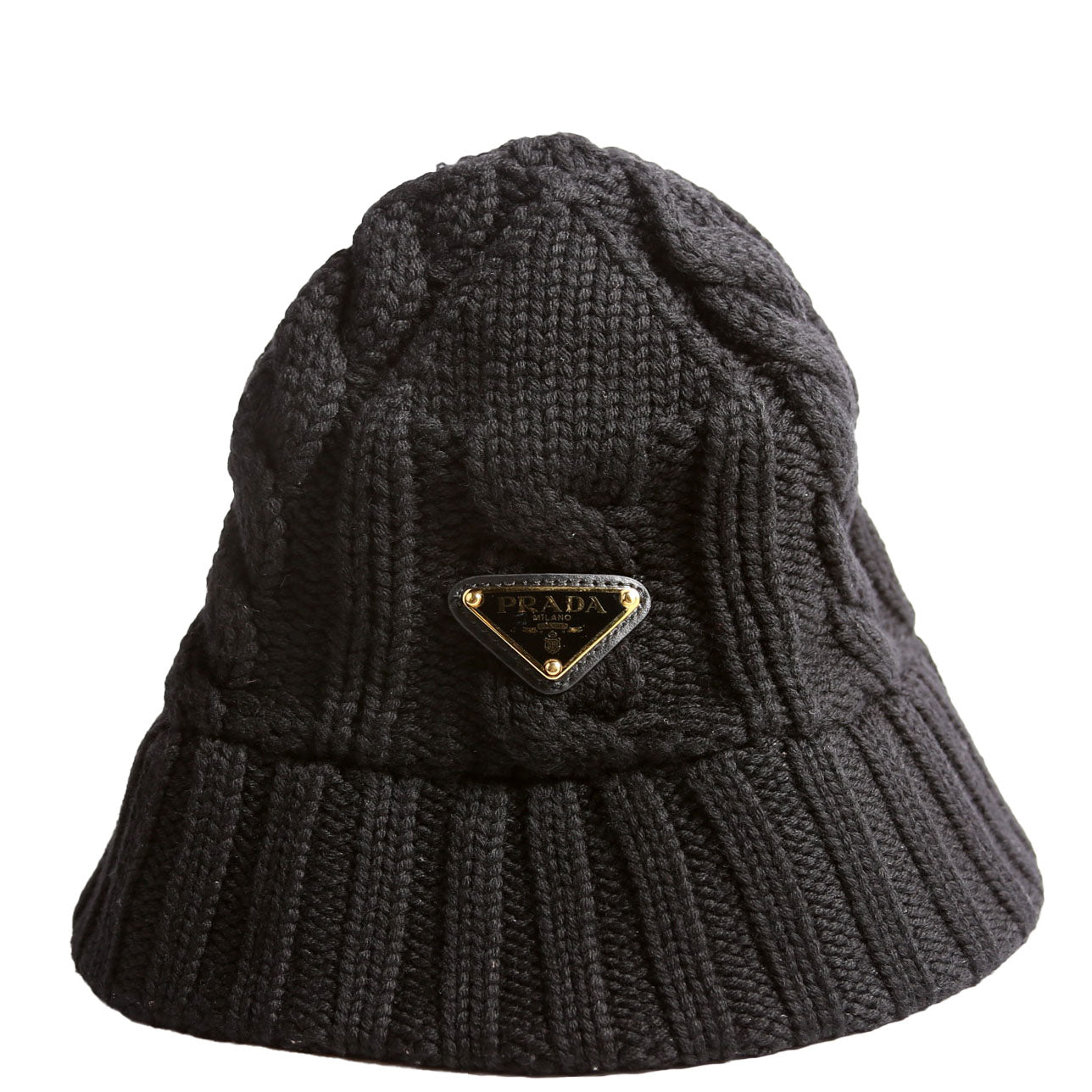 Prada 1HC338 Wool Cable Knit Triangle Logo Size Small