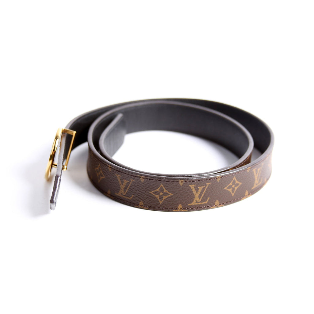 LV Circle 25MM Reversible Leather/Monogram Belt Size 80/32